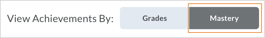 The View Achievements By switcher in the Grades tool