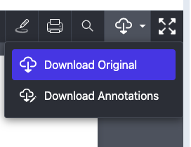 Figure: The Annotations viewer with the Download drop-down menu