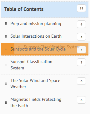 A module turns orange when it is a drop target for another module.